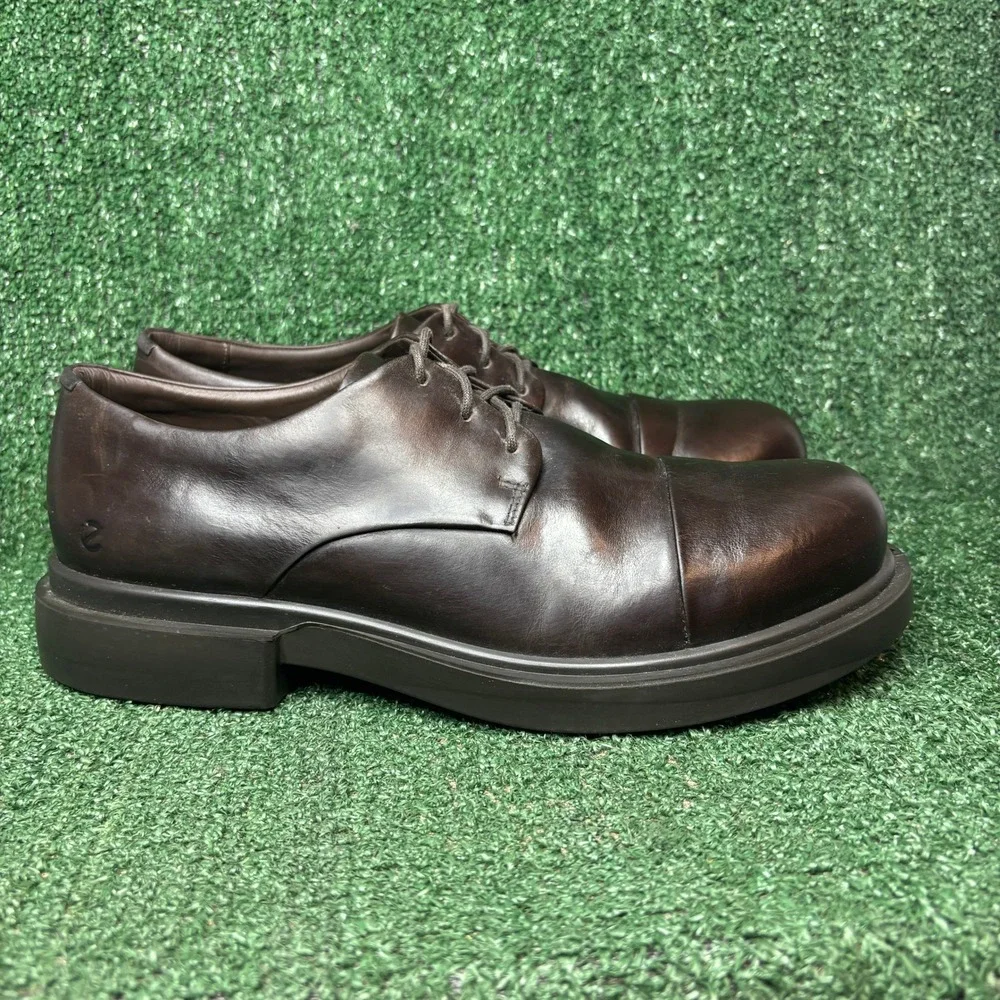 ECCO Metropole Seoul Cap Toe Leather Lace Up Derby Formal Dark Brown Men 11-11.5